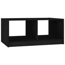 Couchtisch Schwarz Ablage Rechteck Tisch Beistelltisch Holz 75x50x33,5 cm
