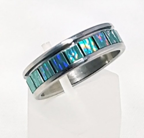 Edelstahl perlmutt ring - edelstahl/perlmutt,