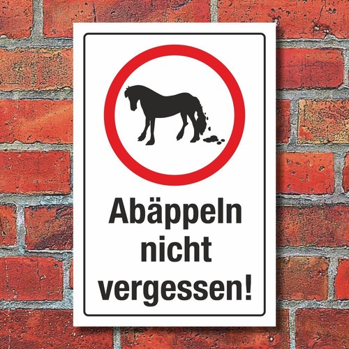 Schild abäppeln nicht - schild,