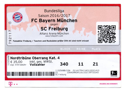 Ticket bayern münchen sc - bl,