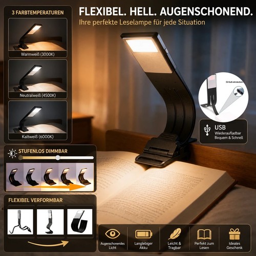 Led leselampe buchlampe - led,