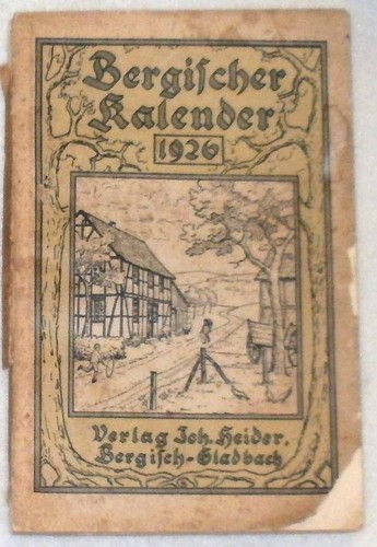 Bergischer kalender 1926 ein - kalender,