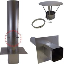 Plewa Kamin-Erhöhung Edelstahl V4a Eckig Einschub EW Schornstein-Verlängerung