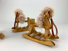 3er Set Holz Schaukelpferd