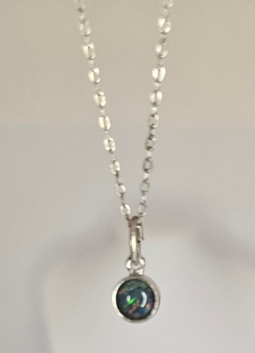 Silber halskette mit opal - silber,
