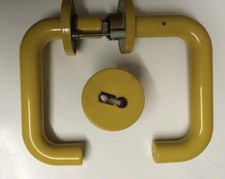 Drückergarnitur von Hewi in ockergelb 70er 