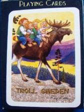 Spielkarten Trolle auf Elch