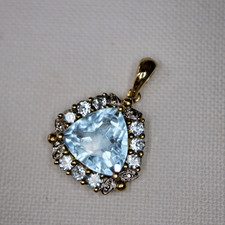 Blautopas Kettenanhänger , 375 Gold , 22 mm , 3,2 g