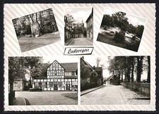 AK Ladbergen / Tecklenburg, Ehrenmal, Gasthaus zur Post, Landschaftsbild 