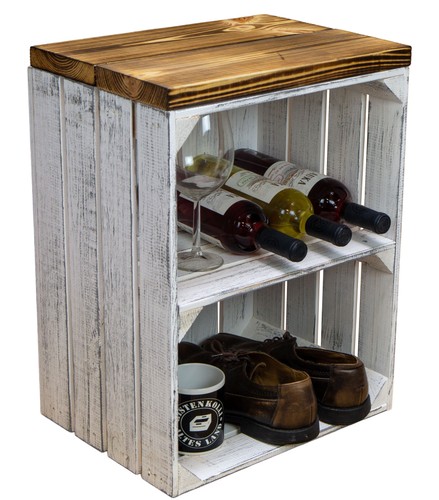 Sitzkiste anna shabby - shabby, weiss