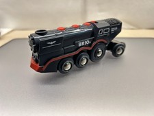 BRIO 33216 Schwarze DAMPFLOK  Vor-/Rückwärtsgang  /  Licht + Sound / Freilauf