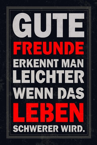 Blechschild 18x12 gute - , freunde