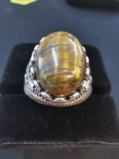 Ring mit Tigerauge, Massiv