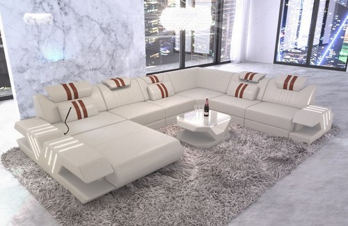 Leder couch wohnlandschaft - leder,