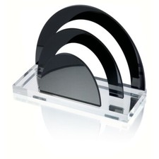 WEDO® 603001 Briefständer mit 2 Fächer Acryl-Exklusiv-Serie - glasklar/schwarz