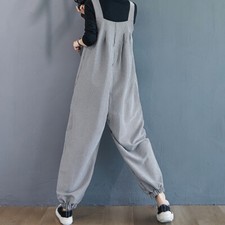 Damen Kariert Baggy Latzhose