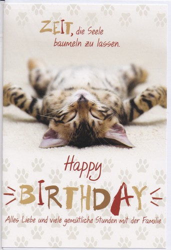 Klappkarte kleine katze zeit - klappkarte:, katze: