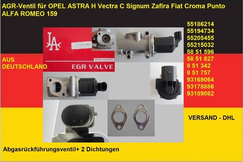 Agr ventil opel astra vectra - agr-ventil, h