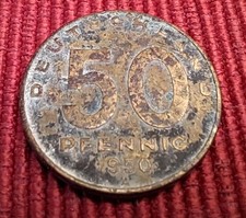 Münze DDR - 50 Pfennig von 1950 (stark abgenutzt)