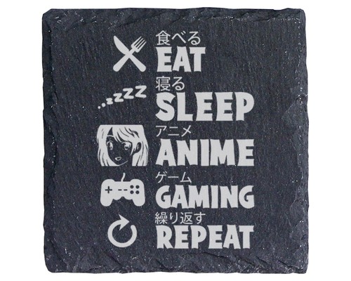 Schiefer untersetzer eat sleep - schiefer,