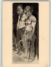 13981570 - sign. Josef Arens Beruf Bergleute mit Abbauhammer Bergbau