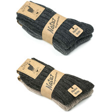 Alpaka Wolle Socken 4 Paar, extra dicke Natur Thermo Wintersocken Heimsocke