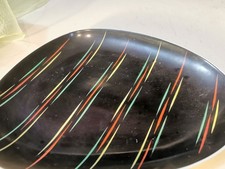 Weimar Porzellan -Kahla Handmalerei -70-er Biskuit Schale & Zuckerdose Space Age