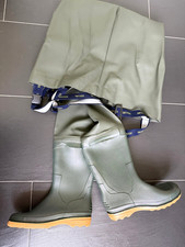 Qualitäts Wathose Watstiefel Gummistiefel 38 plus  - grün starkes flex Material