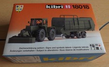Kibri H0 18018 Bausatz MB Traktor mit Anhänger Militär 16 x 4,5 x 3,6 cm