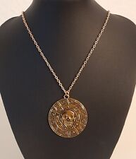 Kette Anhänger Totenkopf skull goldmünze pirat herren damen