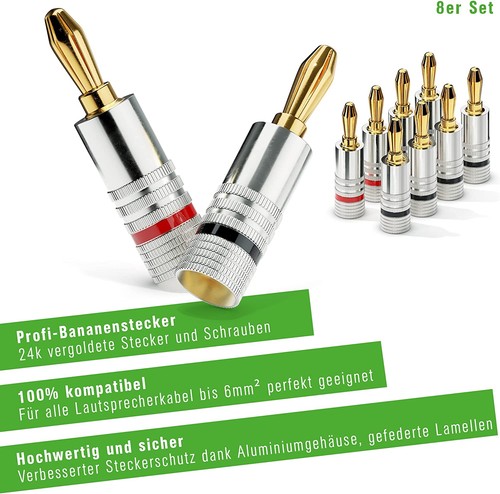 Bananenstecker 8er set für - bananenstecker,