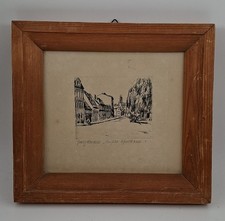 Radierung  Meissen Uferstrasse