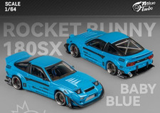 NISSAN 180 SX - Rocket Bunny  - baby blue - MicroTurbo 1:64