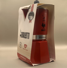 Bialetti Rainbow 6 Tassen Espressomaschine Herdplatte Rot Mokka Express Neu