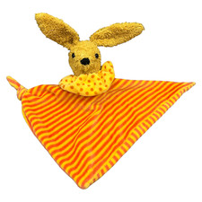 Hase Häschen Schnuffeltuch Schmusetuch Kuscheltuch Rassel 37cm  Orange gestreift