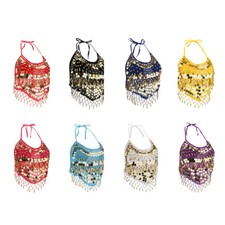 Lady Pailletten Neckholder Top Gepolstert Bauchtanz Tanzbekleidung Zigeunerin