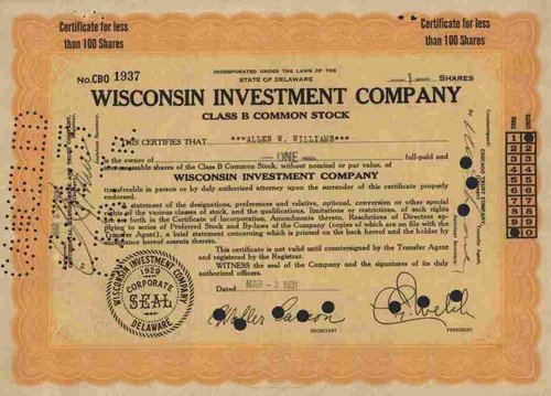 Wisconsin investment 1931 - wisconsin,
