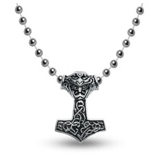 Keltischer Thorhammer Anhänger Edelstahl für Damen Mjölnir Kettenanhänger klein