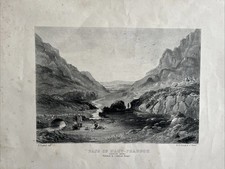 Original antiker Druck Gravur