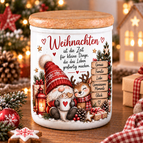 Keramikdose mit holzdeckel - keramikdose,