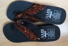 Pailletten Sandalen Sommersandalen  Damen Zehenlatschen Hausschuhe Keilabsatz