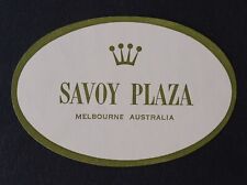 Altes Etikett HOTEL SAVOY