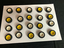 Lego 20 Reifen 6578 Felgen 2994 weiß und gelb Wheels Tire 30.4 x 14 VR 