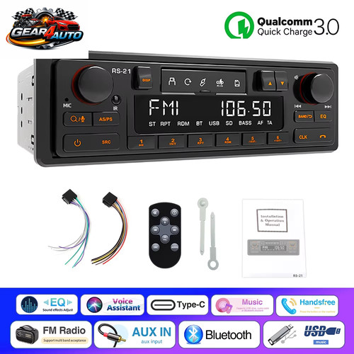 1din retro autoradio mp3 audio - retro,