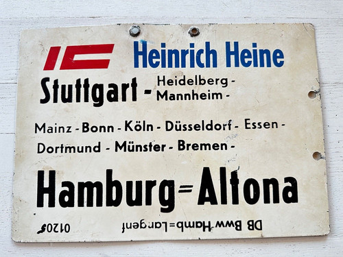 Altes metall zuglaufschild - metall,