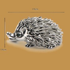 BROSCHE ANSTECKNADEL IGEL SILBERFARBEN 3,4 x 1,8 cm MODESCHMUCK NEU