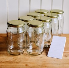 900 ml Einweckgläser mit Etiketten Twistoff Deckel Gold Einmachglas Weck