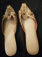 Buffalo Sommer-Haus-Schuhe,Slipper,Sandale,Perlen,Stoff,Gr.37,UK 4,Absatz 3,5 cm