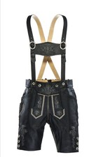 Herren Trachten Lederhose glattleder Lederhose schwarz nappalederhose Gr,46 --64