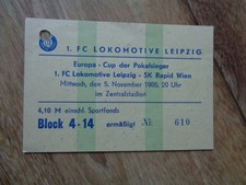 05.11.1986 Ticket 1.FC Lok Leipzig - SK Rapid Wien   Sammler Eintrittskarte 